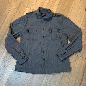 HERITAGE 1981 | 100% cotton striped button down shirt, size XL